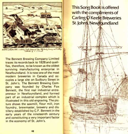 Last pages and Bennett History in Newfoundland Songs (10th Edition)